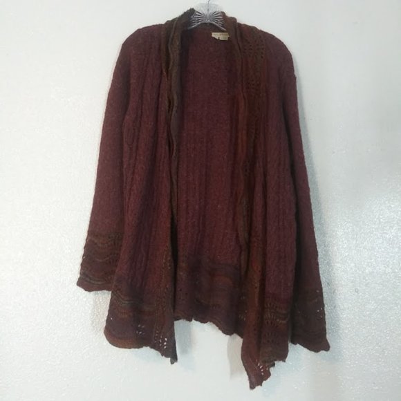 Royal Robbins women's size L burgundy multicolored cardigan sweater - Picture 1 of 14